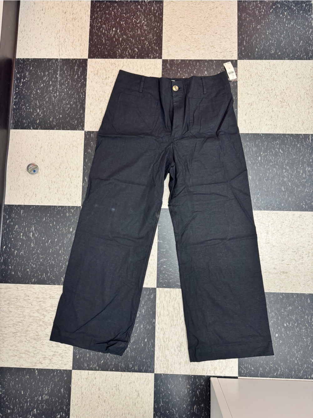 Maeve Black Wide-Leg Chinos